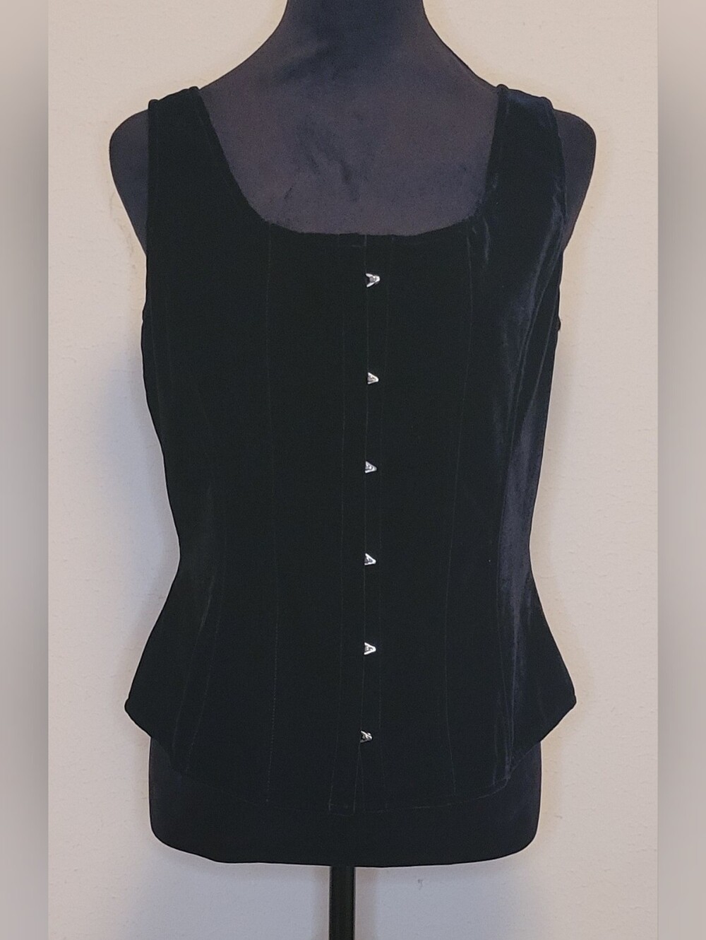 Ralph Lauren Black Velvet Button-Front Camisole